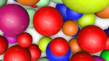 çok çok renkli üç boyutlu topları beyaz bir arka plan üzerine atlamak. 3D render