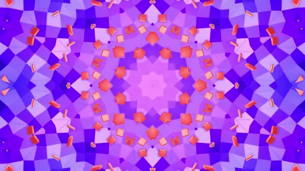 Geometrische Muster Violett Abstrakter Kaleidoskop Hintergrund Darstellung — Stockvideo