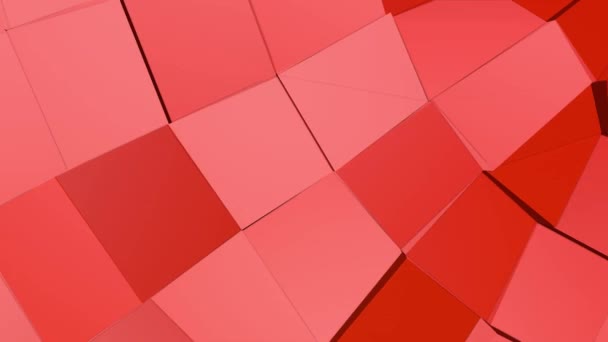 Красная Низкополигональная Структура Круглым Отверстием Рендеринг — стоковое видео