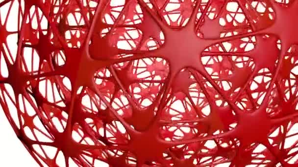 Red Tracery Three Dimensional Planes Rotate Relative Each Other Rendering — Stock Video