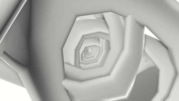 caméra se déplace dans un tunnel tridimensionnel à partir des pyramides grises. rendu 3D 