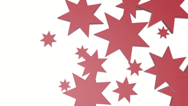 Розовые Фигуры Форме Звезды Вращаются Разных Направлениях Рендеринг — стоковое видео
