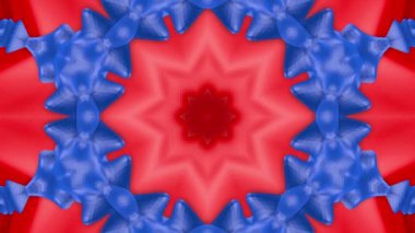 kırmızı mavi kaleydoskop arka plan. yavaş yavaş hareketli ekran koruyucu yıldız şeklinde. 3D render