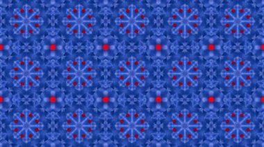 kırmızı mavi kaleydoskop arka plan. yavaş yavaş hareketli ekran koruyucu yıldız şeklinde. 3D render