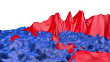 kırmızı-mavi dalga yüzey deforme. 3D render