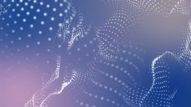 Beyaz parçacıklar ışık mavi bir arka plan üzerinde yavaş yavaş uçar. Soyut alanı. 3D render.