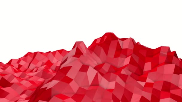 Rote Deformierbare Low Poly Wave Oberfläche Darstellung — Stockvideo