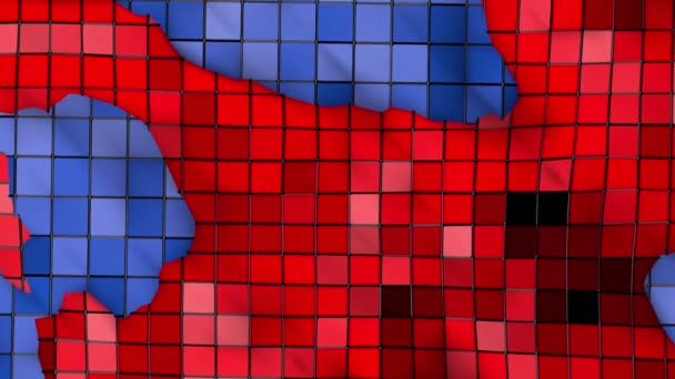 Червоно Синя Деформована Низька Поліхвильова Поверхня Візуалізація — стокове відео