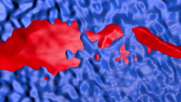 Rot Blau Deformierte Low Poly Wave Oberfläche Darstellung — Stockvideo
