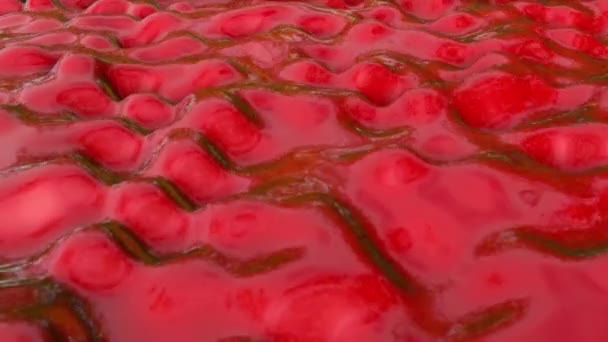 Красная Деформирующая Гладкая Плоскость Абстрактный Фон Рендеринг — стоковое видео