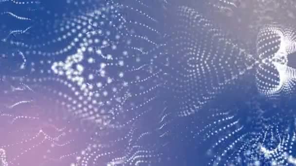 particules blanches volent lentement sur un fond bleu clair. espace abstrait. Rendu 3d .