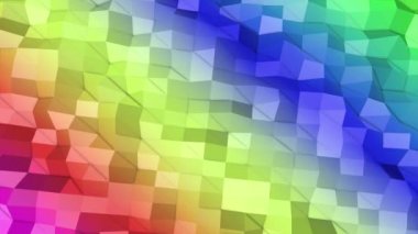 renkli düşük poli uçak yavaş yavaş deforms. arka plan. 3D render