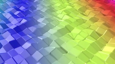 renkli düşük poli uçak yavaş yavaş deforms. arka plan. 3D render
