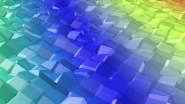 renkli düşük poli uçak yavaş yavaş deforms. arka plan. 3D render