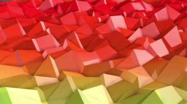 renkli düşük poli uçak yavaş yavaş deforms. arka plan. 3D render