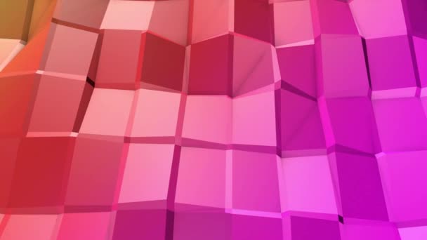 Plano Polivinílico Bajo Color Deforma Lentamente Fondo Abstracto Renderizado — Vídeos de Stock