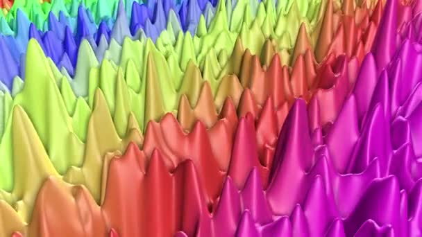 Piano Liscio Multicolore Viene Lentamente Deformato Sfondo Astratto Rendering — Video Stock