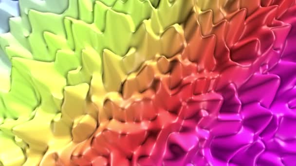 Разноцветная Гладкая Плоскость Медленно Деформируется Абстрактный Фон Рендеринг — стоковое видео