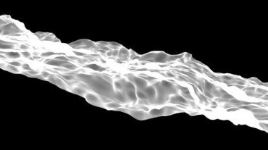 Beyaz soyut şeffaf şekil üzerinde siyah bir arka plan deforme olmuş. 3D render