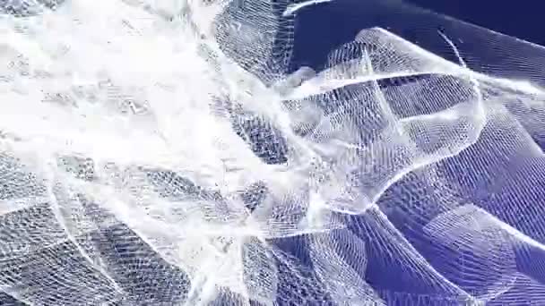 Figure Abstraite Blanche Déplaçant Lentement Sur Fond Bleu Rendu — Video