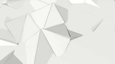 Beyaz vinçlerin üç boyutlu arka plan. Düşük poli soyutlama. 3D render