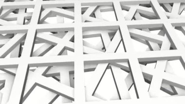 Beyaz hücreleri ile farklı yönlere yavaş yavaş döndürmek uçakları. 3D render. arka plan