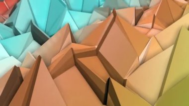 çok renkli düşük poligon yüzey bozulmayı yavaş yavaş hareket eder. arka plan. 3D render