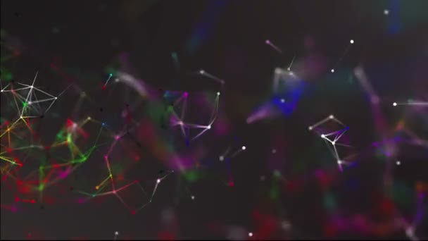 Farbverändernde Partikel Bewegen Sich Langsam Vor Einem Schwarzen Hintergrund Darstellung — Stockvideo