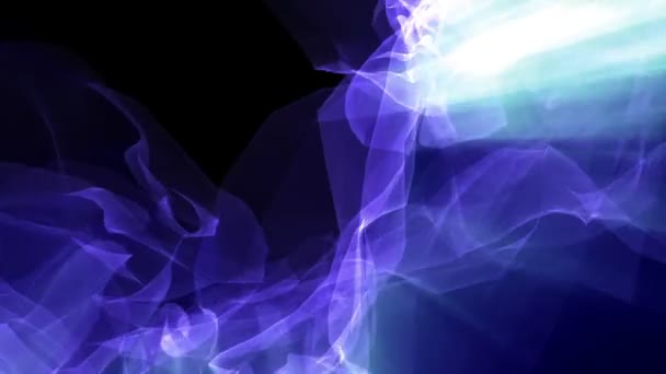 Sich Langsam Bewegende Abstrakte Blaue Teilchen Blaue Bewegliche Strahlen Darstellung — Stockvideo