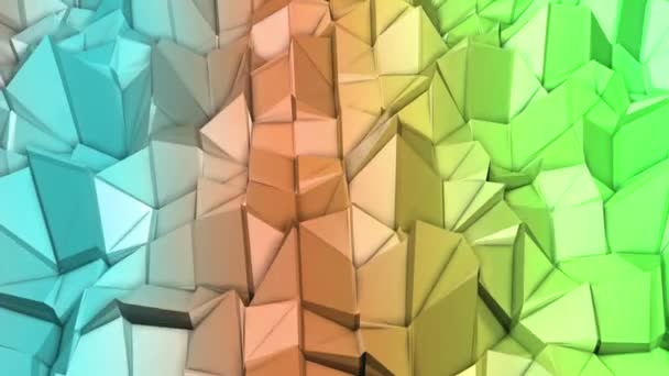 Deformando Superficie Poligonal Baja Multicolor Mueve Lentamente Fondo Abstracto Renderizado — Vídeos de Stock