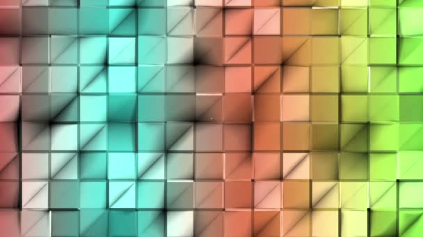 Deforming Multicolored Low Polygonal Surface Moves Slowly Abstract Background Rendering — Stock Video