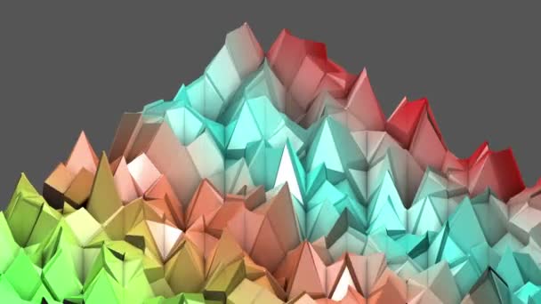 déformation multicolore surface basse-polygonale se déplace lentement. fond abstrait. rendu 3D 