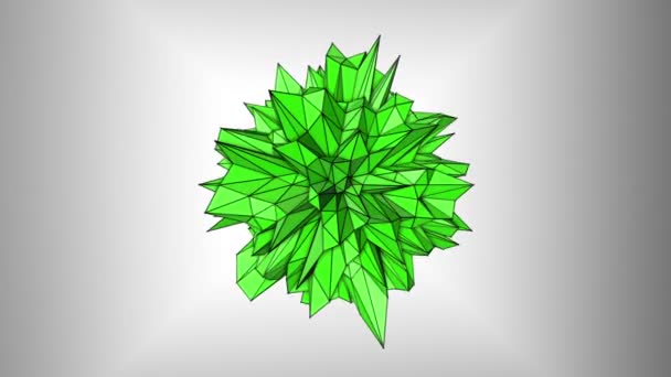 Abstract Green Spherical Figure Deformed Rendering — Stock Video