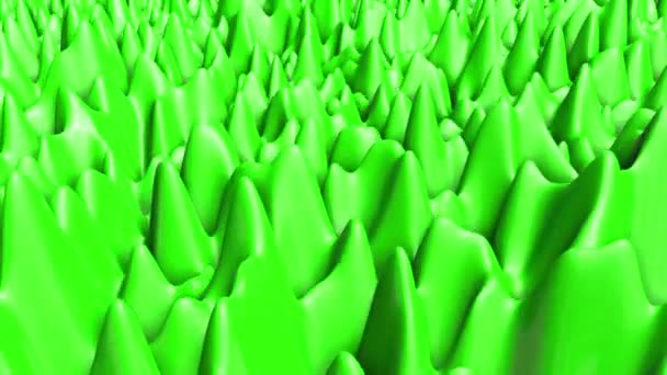 Green Three Dimensional Abstract Background Deforming Plane Rendering — Stock Video