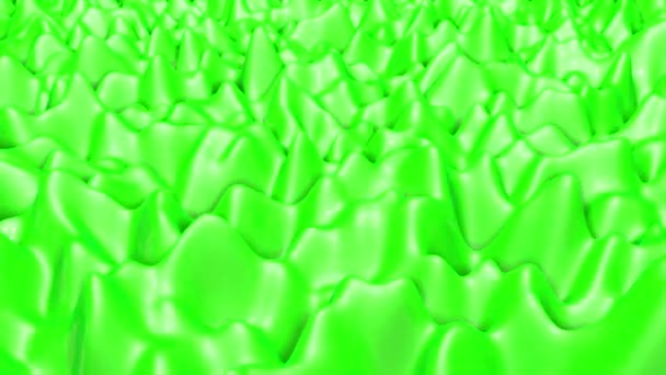 Green Three Dimensional Abstract Background Deforming Plane Rendering — Stock Video