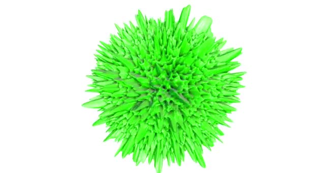 Абстрактная Зеленая Сферическая Фигура Деформирована Рендеринг — стоковое видео