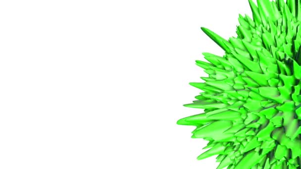 Figura Sferica Verde Astratto Deformato Rendering — Video Stock