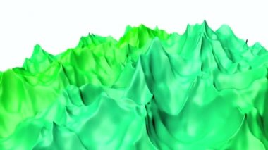 vinçlerin dalgalı yeşil yüzey. arka plan. 3D render