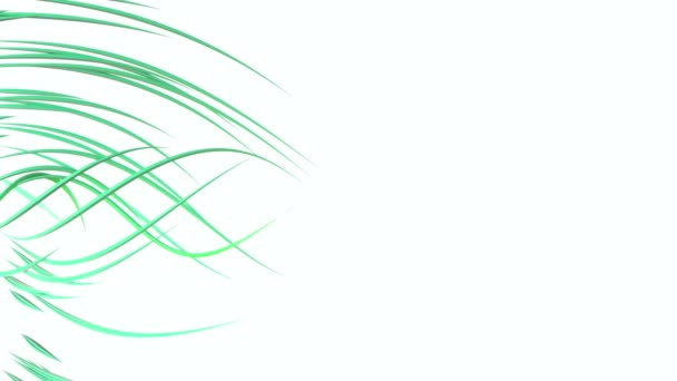 Абстрактні Зелені Фігури Рухаються Спіралі Повільно Обертаються Тривимірні Смуги Візуалізація — стокове відео
