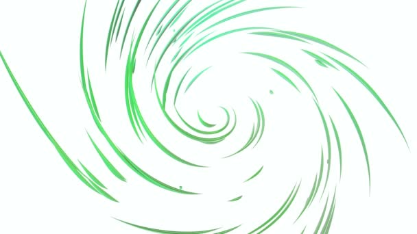 抽象的绿色图形在螺旋中移动 缓慢旋转的三维条纹 — 图库视频影像