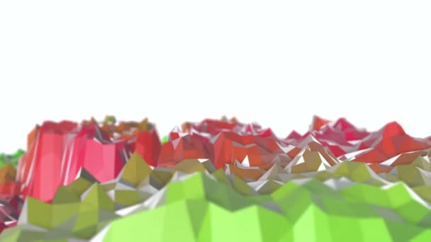 Plan Bas Polygonal Déformation Fond Abstrait Rendu — Video