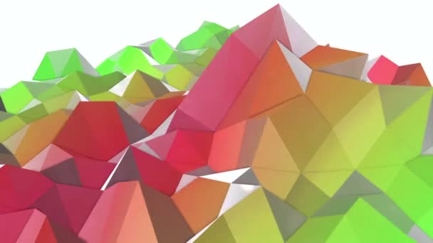 Verformung Der Tief Polygonalen Ebene Abstrakter Hintergrund Darstellung — Stockvideo