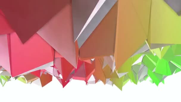 Plan Bas Polygonal Déformation Fond Abstrait Rendu — Video