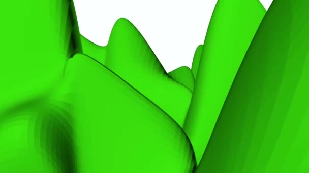 Inchaço Ondulando Superfície Verde Fundo Abstrato Renderização — Vídeo de Stock