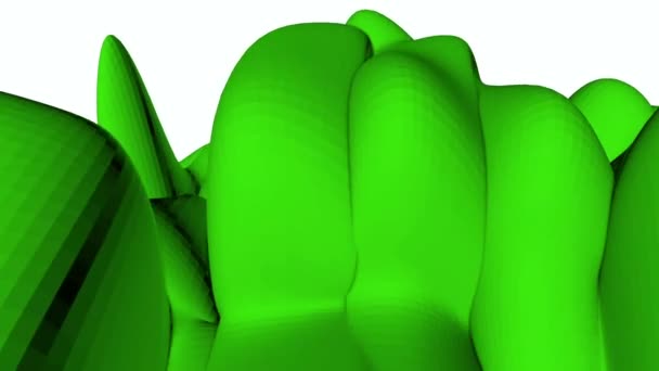 Inchaço Ondulando Superfície Verde Fundo Abstrato Renderização — Vídeo de Stock