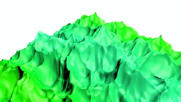 Деформация Волнообразной Зеленой Поверхности Абстрактный Фон Рендеринг — стоковое видео