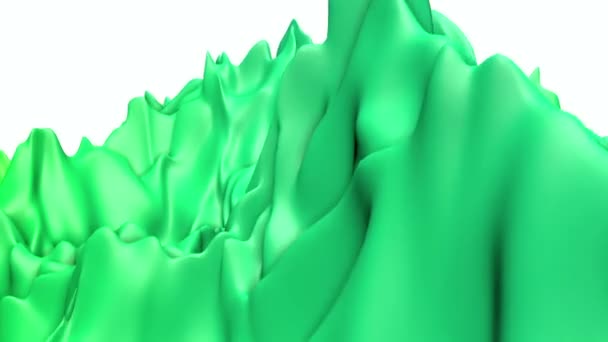Deformieren Wellenförmige Grüne Oberfläche Abstrakter Hintergrund Darstellung — Stockvideo