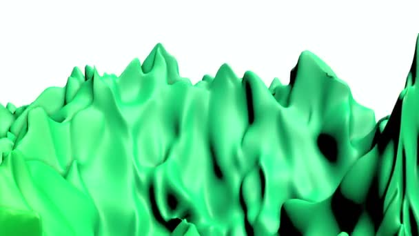 Deforming Undulating Green Surface Abstract Background Rendering — Stock Video