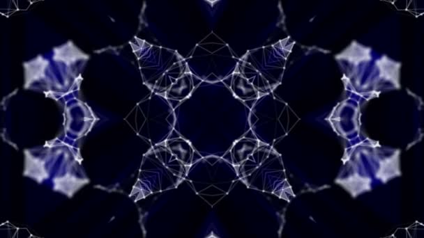 青色の輝きによって放射されるパーティクルを移動する光の抽象的なパターン レンダリング — ストック動画