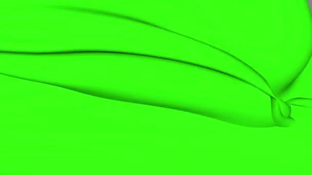 Tela Verde Revoloteando Viento Renderizado — Vídeo de stock